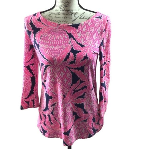 Lilly Pulitzer Tops - Lilly Pulitzer Waverly Top Coco Safari Pink Size Small‎